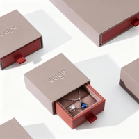 Boîte à bijoux en carton mat de petite taille, avec logo OEM, prix d'usine, emballage en papier, tiroir, cadeau, collier, bague, imprimé, écologique