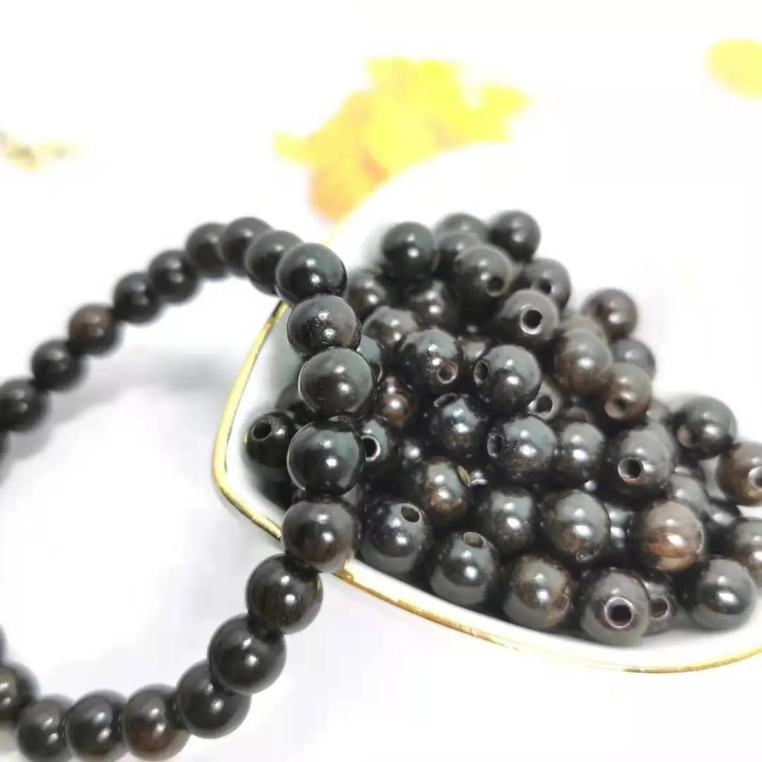 8mm 10mm Sândalo Budista Buda Madeira roundbeads Oração Frisado Nó Preto Ébano Unisex Masculino Pulseiras Mulheres Homens DIY Jóias