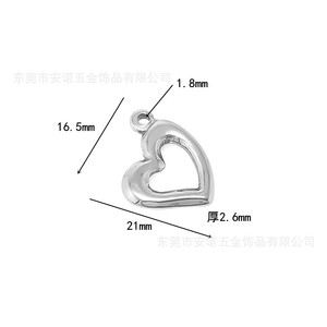 จี้รูปหัวใจสแตนเลส 21 มม. X 16.5 มม. แบบโปร่งสำหรับทำสร้อยคอ - Product Image 1