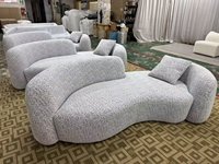 Canapé Chesterfield moderne trois places en tissu, rembourrage en éponge, pieds en similicuir, accoudoirs incurvés, lavable, pour hôtel, appartement, villa, centre commercial