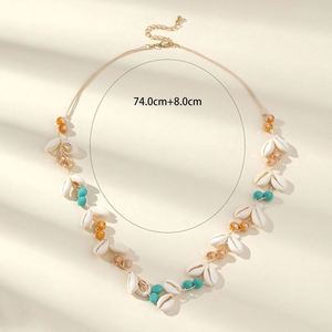 Elegant Dainty Stainless Steel Trendy Rose Gold Plated Flower Necklace 2025 Women's Crystal Beaded Chain <b>Choker</b> Wedding Jewelry - Product Image 4