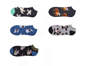 Calcetines tobilleros divertidos de jacquard con estampado de animales famosos, personalizados OEM, de algodón peinado, de corte bajo, invisibles para <span class=keywords><strong>hombre</strong></span> - Product Image 4
