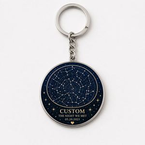 Porte-clés personnalisé par le fabricant, double face, carte des étoiles et phase de lune, avec date de naissance, souvenir d'anniversaire, cadeau - Product Image 3