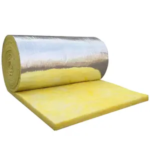 Wall or roof thermal Insulation with aluminum foil veneer glass wool blanket fiberglass wool coil