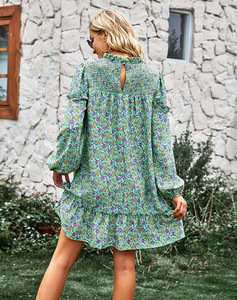 Abiti da Donna Autunno 2026, Moda Casual con <span class=keywords><strong>Maniche</strong></span> <span class=keywords><strong>Lunghe</strong></span> e Volant, <span class=keywords><strong>Vestiti</strong></span> <span class=keywords><strong>Corti</strong></span> Floreali - Product Image 5