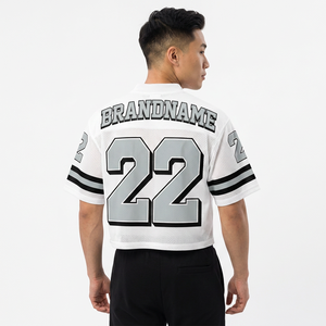 Maillot de football américain vintage surdimensionné personnalisé, respirant, en mesh, col en V, uniforme d'équipe OEM - Product Image 5