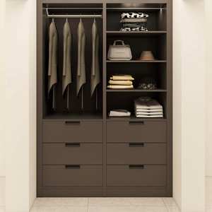 Full Bedroom Custom Wooden <b>Wardrobe</b> Set with Pull-Out <b>Drawers</b> and Hanging Space - Product Image 1