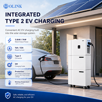 Système de stockage d'énergie solaire empilable OLINK Smart Home ESS 15-45 kWh avec station de recharge pour véhicules électriques intégrée, contrôle de l'énergie domestique sur un seul écran