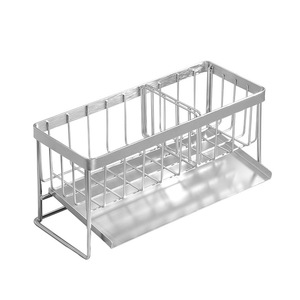ชั้นวางของในครัวสแตนเลสริปายพร้อมถาดสำหรับอ่างล้างจานแบบแขวนรูปทรงสี่เหลี่ยม - Product Image 2