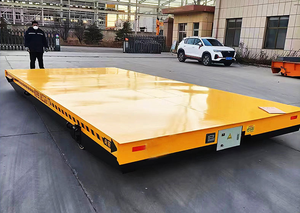 25T Battery-Powered Trackless Electric <strong>Flat</strong> Car 15 Ton Steel Wheel Metal Iron Rail <strong>Flat</strong> Transfer <strong>Cart</strong> for Storage Tools OEM - Product Image 5