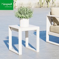 Ensemble de meubles modernes d'extérieur en aluminium KD Table de patio en L et canapé sectionnel pour hôtels, jardins, cours et appartements