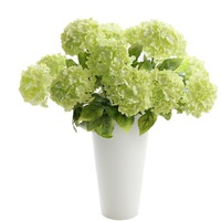 Grosir 7 Tangkai Mini Viburnum Bola Salju Buatan 30cm Kain Berbulu Hydrangea Kecil untuk Dekorasi Bunga Rumah Hotel