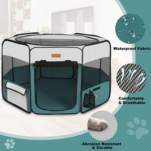 Tenda hewan peliharaan lipat portabel ruang besar, kandang anjing pagar kucing tombol jepret kandang oktagon rumah anjing untuk ruang pengiriman hewan peliharaan - Product Image 3