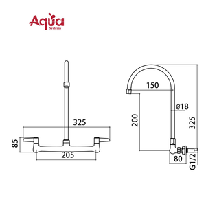 Kitchen Wall-mounted Hot And Cold ss304 Faucet Commercial Double Handle Double Hole Brass Kitchen Faucets Mixer Tap for Hotel - Product Image 2