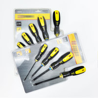 Tournevis magnétique, lot de 2, PH2 cruciforme, plat 5mm, 100mm de long, double blister, kit d'outils manuels classiques pour la maison, réparation quotidienne
