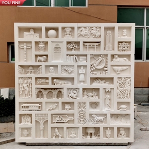 YOUFINE Schermo in Pietra con Rilievo di Mitologia Cinese in Granito Grigio, Murale con Figura di Drago Profondo e Piedistallo per Cortile del Tempio - Product Image 5