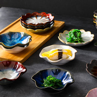Japanischer Vintage-Keramik-Gewürzteller im Ofenverfärbungs-Design, mikrowellengeeignet, luxuriöses Design für Restaurant, Hot Pot und Snacks