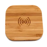 Umwelt freundlicher Großhandel Benutzer definiertes Logo 5w 10W Tragbare Handy-Station Schnell ladung Qi-Pad Holz Bambus Drahtloses Ladegerät