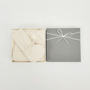 Couverture en cachemire personnalisée pour bébé, chaussettes <span class=keywords><strong>tricot</strong></span>ées en cachemire pour bébé, ensemble de 3 pièces en cachemire pour bébé - Product Image 3