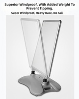 Panneau publicitaire double face en alliage d'aluminium avec base à eau, résistant au vent fort, pour trottoir