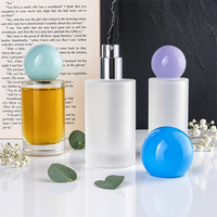 Flacon pulvérisateur de parfum en verre de 15 ml en gros avec bouchon rond coloré, flacon vide transparent givré format voyage pour parfum