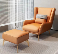 Ensemble de fauteuils inclinables modernes en velours avec pouf, chaise longue et canapé pour salon, chambre, hôtel, salle à manger, bar - Tissus disponibles