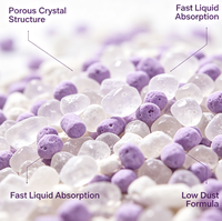 Litière pour chat décorative en cristal violet 3L, agglomération rapide, hautement absorbante, faible dispersion, silice sûre