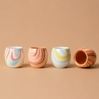 Oman arabe logo personnalisé couleur émaillée 110ml argile saoudienne Cawa tasse à thé sans poignée en céramique expresso tasse à café