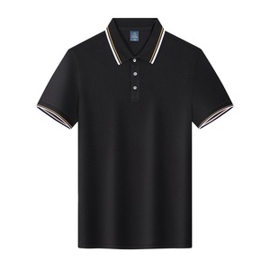 เสื้อโปโลแขนสั้นสีน้ำเงินสำหรับผู้ชาย ผ้าโพลีเอสเตอร์ ระบายอากาศได้ดี เหมาะสำหรับใส่ทำงานในฤดูร้อน ทรงหลวม พร้อมขอบเสื้อและโลโก้แบบกำหนดเอง - Product Image 2