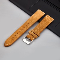 Bracelet en cuir véritable à dégagement rapide, cousu à la main, avec breloque, pour 14/16/18/19/20 mm