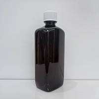 Bouteille carrée en PET ambré de 500 ml pour jus, avec bouchon à vis inviolable et étiquette autocollante rouge, scellée avec feuille d'aluminium, pour les marques Tris Cranbury, Hi Tech, Akorn