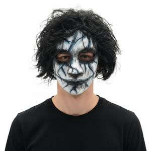 Máscara de Fiesta de Halloween con Estilo Terrorífico, Diseño de Calavera Sangrienta, Diablo, Joker, con Pelo, para Disfraces de Fiesta Temática - Product Image 1
