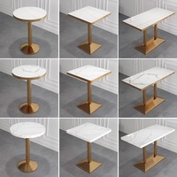 Table carrée en ardoise commerciale au design moderne pour bar, café, bistro, magasin de thé au lait, longue table de loisirs