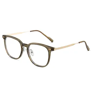 eye frame Anti-blue light flat lenses women's cool tea color white and thinanti-blue and photochromic glasses