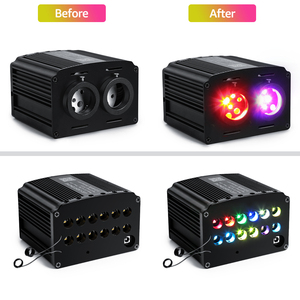 Kit Luce <span class=keywords><strong>Fibra</strong></span> <span class=keywords><strong>Ottica</strong></span> Cielo Stellato 32W RGBW a Doppia Porta con Effetto Scintillante e Meteora per Decorazione Tetto Auto e Soffitto Casa - Product Image 2