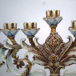 <span class=keywords><strong>Candelabro</strong></span> Metálico <span class=keywords><strong>Judío</strong></span> de Nueve <span class=keywords><strong>Brazos</strong></span>, Portavelas Creativo, Adorno Religioso para Templo, Artículo Navideño, Modelo Chino - Product Image 4