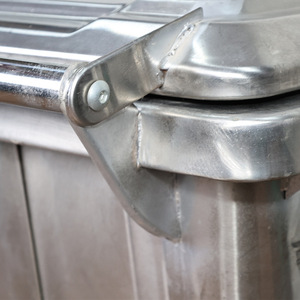 Poubelle à roulettes en acier inoxydable 240L rectangulaire pour usage extérieur, conteneur de déchets municipaux durable - Product Image 2