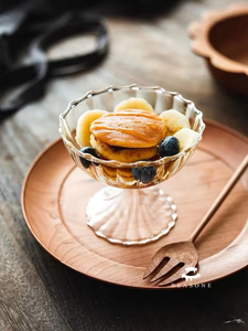 Verres à vin soufflés à la main sur mesure de style vintage bol de crème glacée à pouding tige transparente - Product Image 4