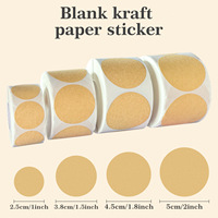 Natürliche braune Kraft runde leere Aufkleber wasserdicht und langlebig für Store Organization Jar und Canning Labels Deckel etiketten