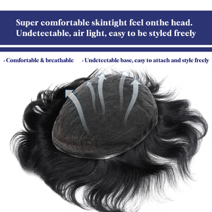 Chất Lượng Cao Mens Tóc Giả Đầy Đủ Ren Tự Nhiên Sóng Tóc Thay Thế Tóc Tóc Giả Với Ấn Độ Remy Tóc Lớp 100% Tay Gắn - Product Image 3