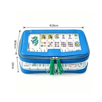 Sac de transport portable en PU pour Mahjong américain, sac de rangement transparent pour tuiles de Mahjong avec tirette à pompon, personnalisation du logo prise en charge