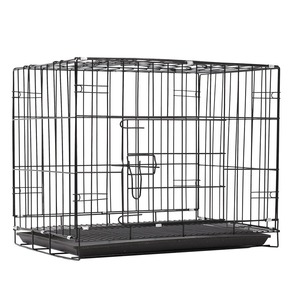 Cage à chien pliable en fer robuste de haute qualité, cage à chien moderne en métal avec plateau anti-fuite pour une utilisation en intérieur et en extérieur - Product Image 1