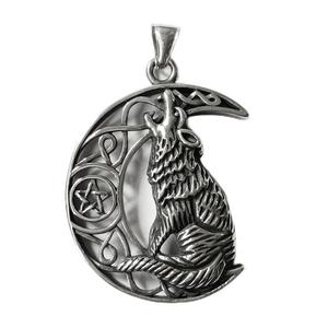 Collar con Colgante de Lobo y Luna, Estilo Vikingo Nórdico, en Acero Inoxidable con Baño de Oro, Amuleto de Cuervo para Hombre, Inspirado en la Mitología Nórdica - Product Image 4