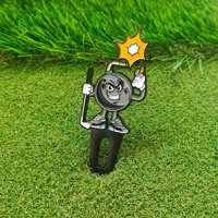 Fourche de golf en alliage de zinc de haute qualité, finition nickel noir, logo émaillé personnalisé, forme irrégulière, accessoire de golf, vente en gros