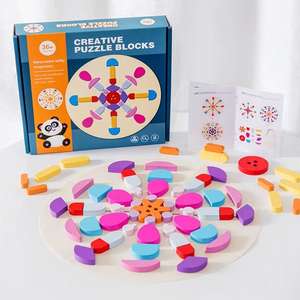 Jouets en bois créatifs pour enfants, éducation précoce Montessori, développement de <span class=keywords><strong>l</strong></span>'imagination, puzzles créatifs - Product Image 3