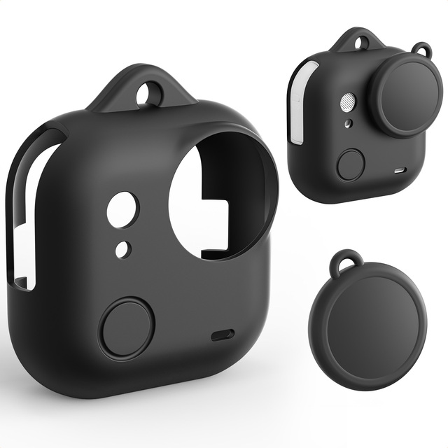 K&F Concept Soft Protective Black Silicone Case with Lens Cover for Insta360 GO Ultra