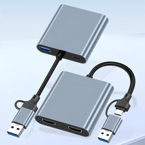 <span class=keywords><strong>Hub</strong></span> USB Type C vers <span class=keywords><strong>double</strong></span> <span class=keywords><strong>HDMI</strong></span> 4 en 1, 4K, multi-écrans, extension du mode miroir pour téléphone, tablette, ordinateur portable - Product Image 4