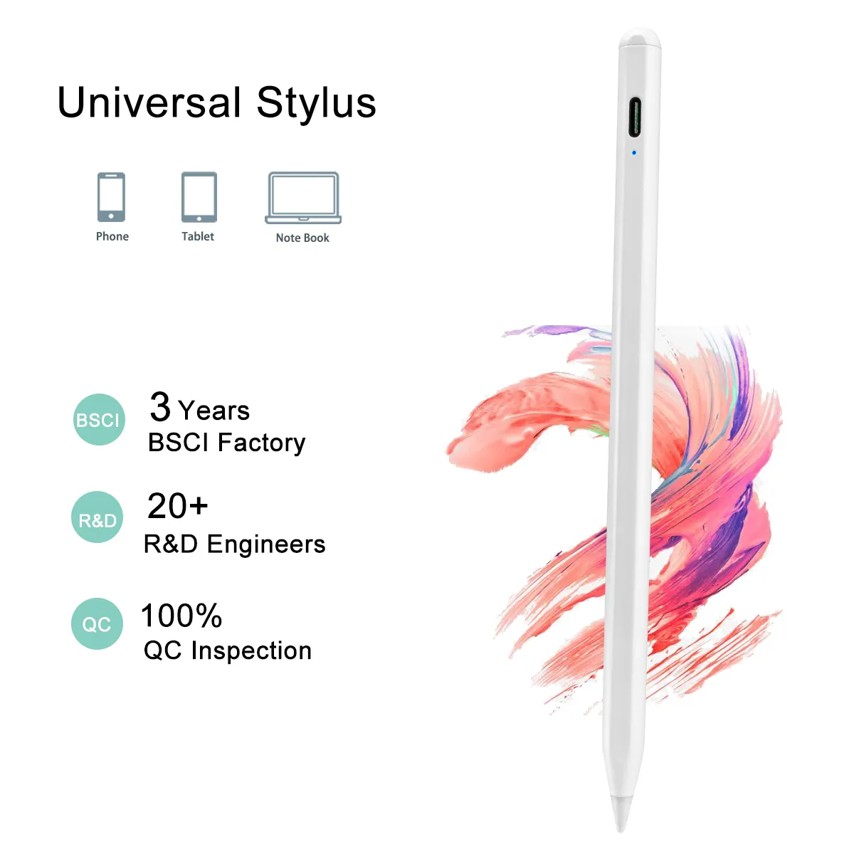 Custom Logo Digital Pencil Smart Touch Screen Universal Stylus Pen for Android Mobile Phone Tablet Huawei Xiaomi Mi Pad 5