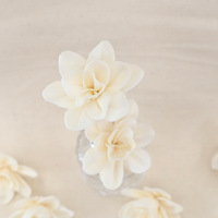 Fleur de Dahlia en Bois de Sola de 5 cm, Faite à la Main, Diffuseur d'Huiles Essentielles Séchées, Décoration d'Intérieur pour Mariage, Anniversaire, Noël, Naturelle