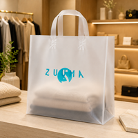 Sacs en plastique personnalisés en LDPE et HDPE avec poignée, impression de votre propre logo, poignée à patch et soufflet latéral pour le shopping